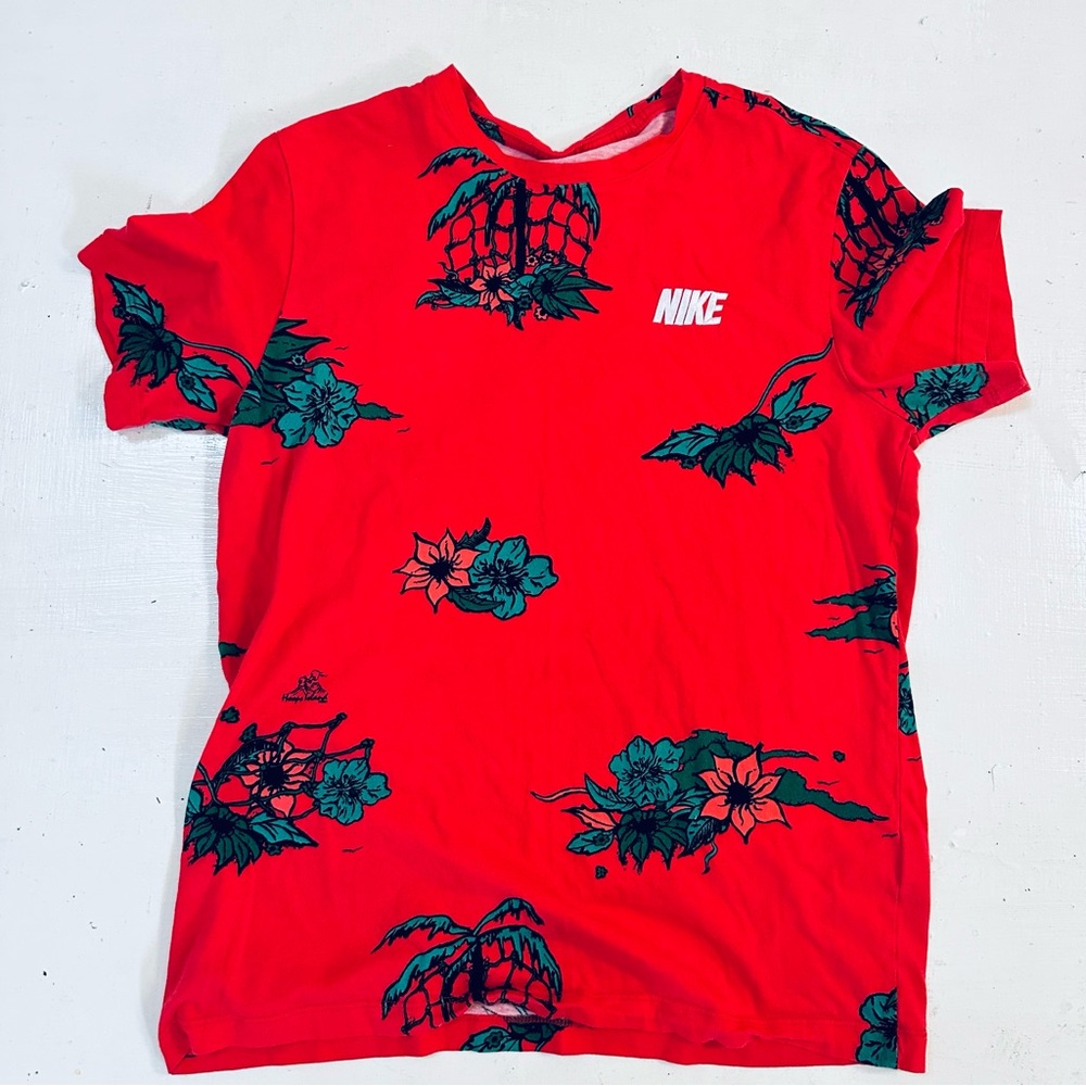 Nike All Over Print Floral Shirt Red Size L
